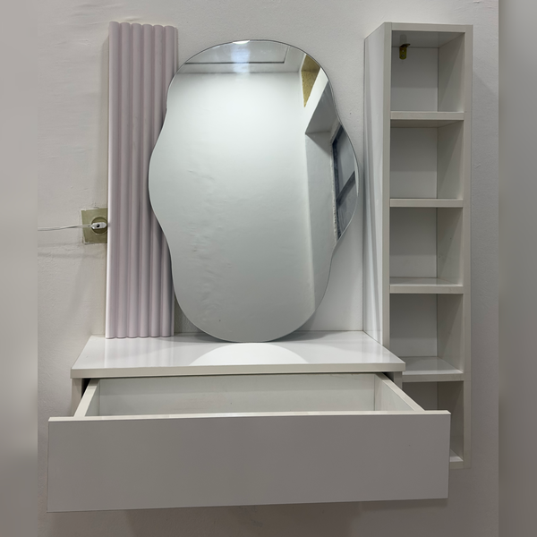 طاولة الزينة العائمة الفاخرة مع إضاءة LED